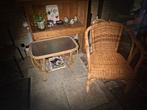 Vintage rotan tafel en stoel., Huis en Inrichting, 50 tot 100 cm, Ophalen of Verzenden, Zo goed als nieuw, 25 tot 50 cm