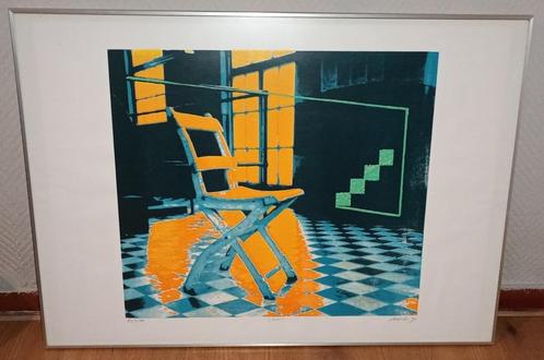 zeer mooi zeefdruk,oplage 83/250 chair., Antiek en Kunst, Kunst | Schilderijen | Abstract, Ophalen of Verzenden