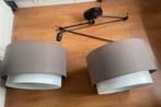 Hanglamp zwart frame, 2kappen in2 kleuren, Huis en Inrichting, Lampen | Wandlampen, Ophalen of Verzenden, Zo goed als nieuw