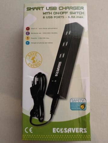 Ecosavers smart 6 poort usb charger beschikbaar voor biedingen
