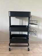 IKEA roltafel raskog + extra hang mandje, Ophalen of Verzenden, Rechthoekig, Metaal of Aluminium, 60 cm of meer