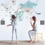 XL kinderkamer muursticker World Map Pastel nieuw, Ophalen of Verzenden, Nieuw, Wanddecoratie
