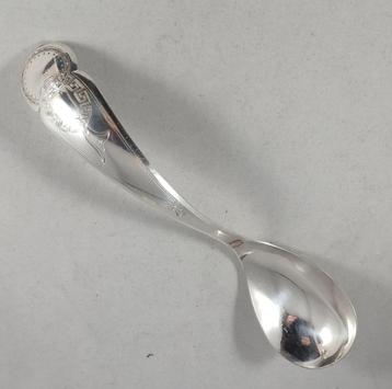 Zilveren compotelepel Biedermeier gravé 835 zilver beschikbaar voor biedingen