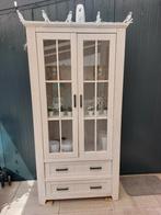 Leuke witte vitrinekast., Huis en Inrichting, Kasten | Vitrinekasten, Ophalen, Gebruikt, 50 tot 100 cm, 150 tot 200 cm