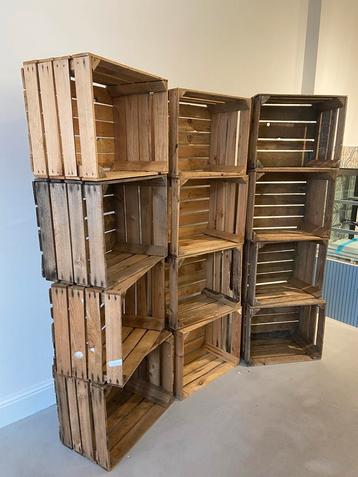 12 Houten Kisten / Kratten - Fruitkisten beschikbaar voor biedingen
