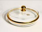 Vintage Kristallen Bonbonnière met Gouden Details, Gebruikt, Schaal, Verzenden, Rond