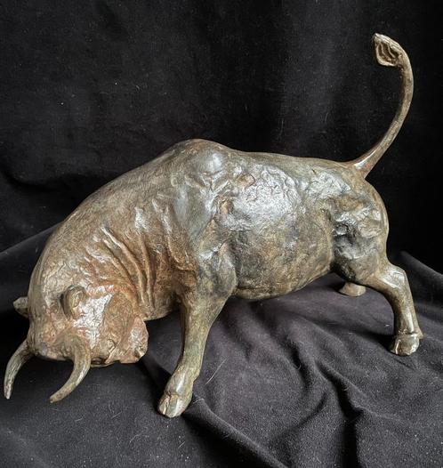 Bronzen grote imposante stier P.Chenet, fraai zuiver brons., Antiek en Kunst, Kunst | Beelden en Houtsnijwerken, Ophalen of Verzenden