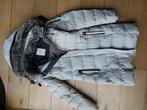 Esprit jas gebroken wit/blauw met bontkraag en capuchon, Ophalen, Zo goed als nieuw, Maat 36 (S), Blauw