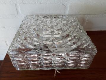 Vintage retro plafonniere plafondlamp wandlamp glas jaren 60 beschikbaar voor biedingen