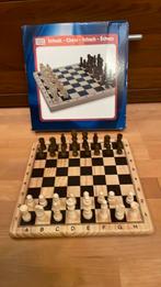 Schaak-set hout bord + stukken 29 x 29 x 2 cm., Verzenden, Nieuw