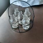 Set van 5 Mini Bloemvaasjes in Metalen Houder, Overige kleuren, Ophalen of Verzenden, Minder dan 50 cm, Glas