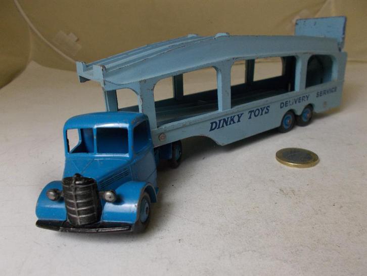 1953 Dinky Toys 582 BEDFORD PULLMORE CAR TRANSPORTER., Hobby en Vrije tijd, Modelauto's | 1:43, Gebruikt, Bus of Vrachtwagen, Dinky Toys