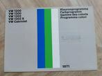 Zeldzame 1971 Volkswagen Kever kleur & bekleding folder, Boeken, Auto's | Folders en Tijdschriften, Ophalen of Verzenden, Zo goed als nieuw