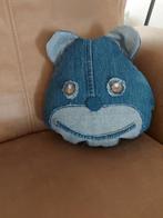 Leuke berenknuffel/kussen gemaakt van spijkerstof 30/27cm, Huis en Inrichting, Ophalen of Verzenden, Nieuw, Blauw, Overige vormen
