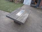Houten tuintafel met vuurtje. Gas, Ophalen of Verzenden, Gebruikt, Rechthoekig, Hout
