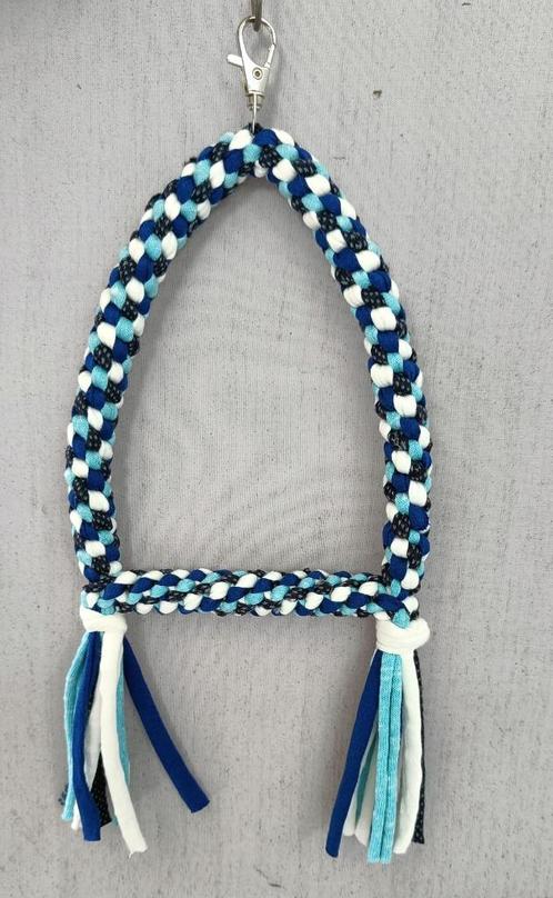 Schommel multicolor (blauw-wit), Dieren en Toebehoren, Vogels | Toebehoren, Nieuw, Speelgoed, Ophalen of Verzenden