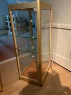 Gouden Vitrinekast met Slot & Verlichting, Huis en Inrichting, Kasten | Vitrinekasten, Met plank(en), Minder dan 50 cm, Nieuw