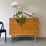 - Vintage ladekast, commode, eiken, Deens -, Gebruikt, 100 tot 150 cm, ., Vintage