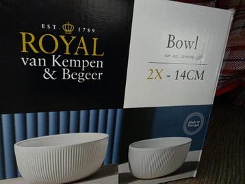 Royal Van Kempen & Begeer kommen 14CM Wit beschikbaar voor biedingen