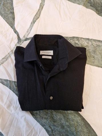 Profuomo - Overhemd Slim Fit - 38 - Zwart beschikbaar voor biedingen