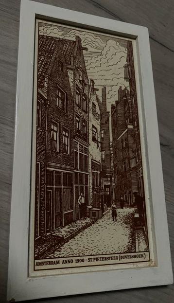 Antiek tegel St. Pietersteeg Amsterdam Duvelshoek anno 1900 beschikbaar voor biedingen