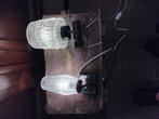 2 metalen vintage wandlampen 50's, Huis en Inrichting, Lampen | Wandlampen, Ophalen of Verzenden, Glas, Vintage