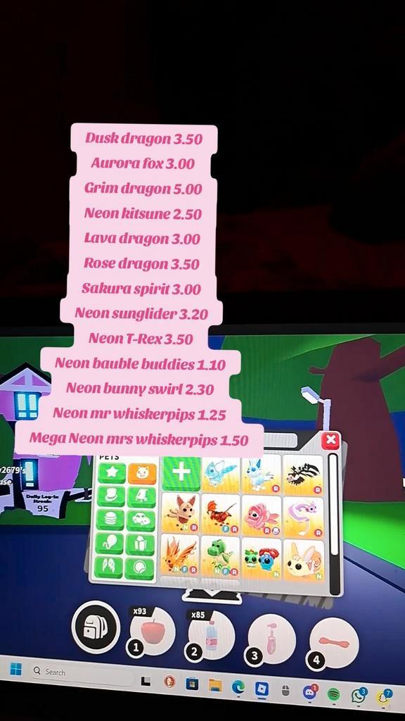 Adopt me pets!, Spelcomputers en Games, Spelcomputers | Overige Accessoires, Zo goed als nieuw, Ophalen of Verzenden