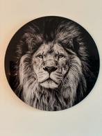 Glazen schilderij van een leeuw, Ophalen, Oorspronkelijke maker, Zo goed als nieuw, Schilderij