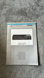 Gebruiksaanwijzing Philips CD 471 Origineel!!, Audio, Tv en Foto, Cd-spelers, Ophalen of Verzenden, Gebruikt, Philips