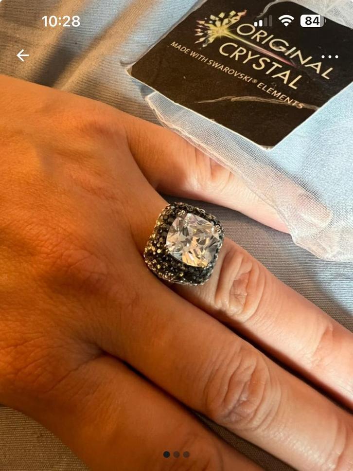 Swarovski Ring - Prachtige Damesring, Sieraden, Tassen en Uiterlijk, Ringen, Nieuw, Dame, 17 tot 18, Zilver, Met kristal, Ophalen of Verzenden
