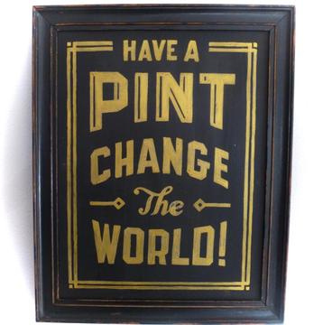 Handgeschilderd tekstbord / bier / pint / mancave decor beschikbaar voor biedingen