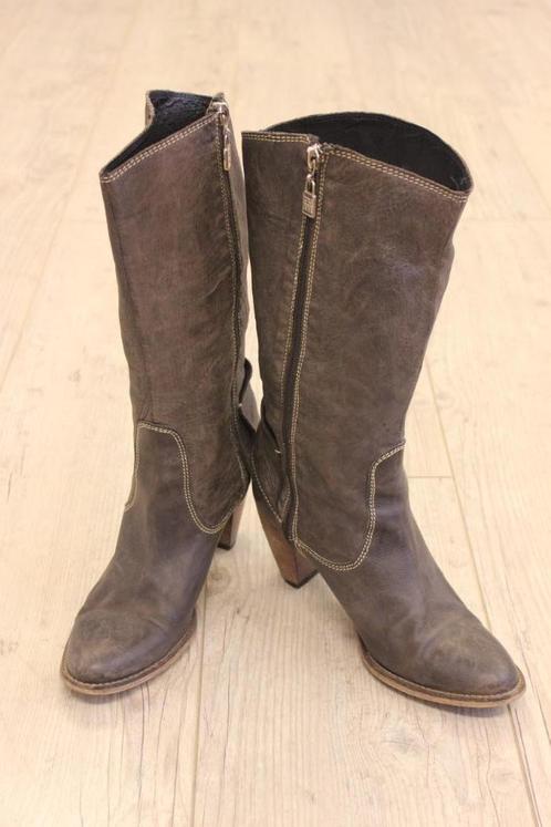 Walk in the Park bruingrijze laarzen maat 38, Kleding | Dames, Schoenen, Zo goed als nieuw, Hoge laarzen, Bruin, Ophalen of Verzenden
