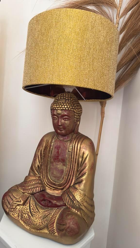 Vintage Boeddha Tafellamp uit Frankrijk, Huis en Inrichting, Lampen | Vloerlampen, Zo goed als nieuw, Minder dan 100 cm, Overige materialen