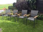 4 stapelbare tuinstoelen, Ophalen, Gebruikt, Aluminium, Stapelbaar