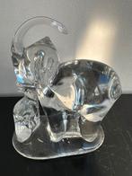 Olifant met jong glas beeld 15/12 cm, Verzamelen, Beelden en Beeldjes, Gebruikt, Ophalen of Verzenden, Dier