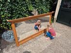 Mooie grote brede houten spiegel, Huis en Inrichting, Woonaccessoires | Spiegels, Ophalen, Gebruikt, 125 cm of meer, Minder dan 100 cm
