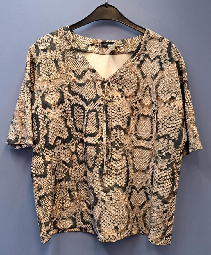Caroline Biss snake print shirt dikke stof grijzig 38 45123, Kleding | Dames, T-shirts, Zo goed als nieuw, Maat 38/40 (M), Bruin