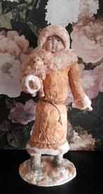 Mooie grote wattenpop Wintermeisje met knuffelbeertje, Ophalen of Verzenden