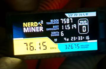 Bitcoin lottery miner Nerdminer V2 beschikbaar voor biedingen