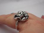 Prachtige zilveren modernist ring roos maat 18 nr.1154, Sieraden, Tassen en Uiterlijk, Ringen, 18 tot 19, Ophalen of Verzenden