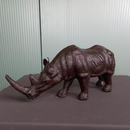 Grote zeer decoratieve leren neushoorn, Huis en Inrichting, Woonaccessoires | Overige, Ophalen of Verzenden