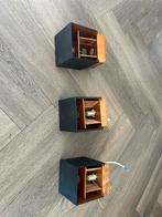 Zwart koper wand spots 3 stuks, Ophalen, Gebruikt, Metaal of Aluminium, Plafondspot of Wandspot