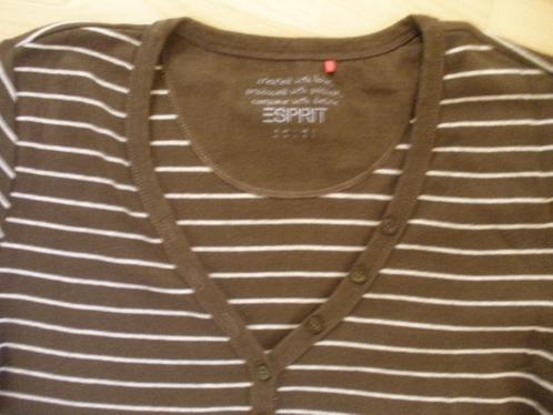 ESPRIT t- shirt bruin wit streep maat M, Kleding | Dames, T-shirts, Zo goed als nieuw, Maat 38/40 (M), Bruin, Korte mouw, Ophalen of Verzenden