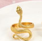 Goud verguld Slang ring, IJzer of Staal, Nieuw, Ophalen of Verzenden, 17 tot 18