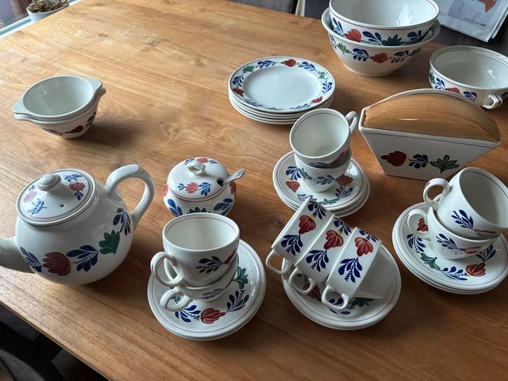 Uitgebreid Boerenbont Servies - Compleet!, Huis en Inrichting, Keuken | Servies, Gebruikt, Compleet servies, Boerenbont, Aardewerk