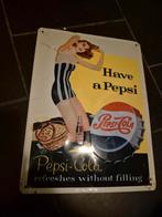 Pepsi Cola metalen bord, Verzamelen, Ophalen of Verzenden, Zo goed als nieuw