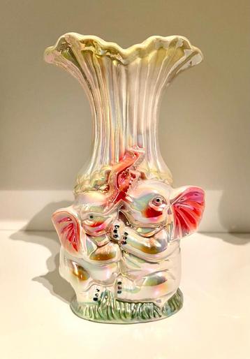 Vaas Olifant Antiek Kitsch parelmoer dier vaasje curiosa beschikbaar voor biedingen