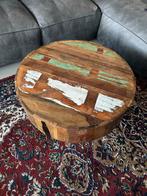 Sloophout bijzettafel Piet Hein Eek stijl, Huis en Inrichting, Ophalen, Gebruikt, 50 tot 75 cm, Rond