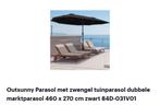 Parasol zwart 460×270, Tuin en Terras, Parasols, Zweefparasol, Gebruikt, Ophalen