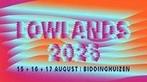 Lowlands 2025 weekend tickets festivalterrein (3x), Drie personen of meer, Meerdaags